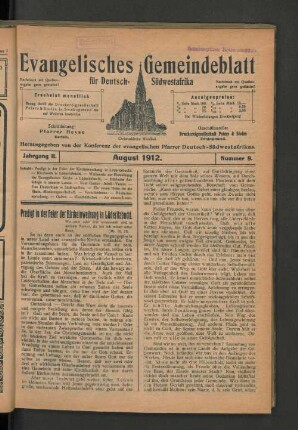 Jahrgang II. August 1912. Nummer 8.