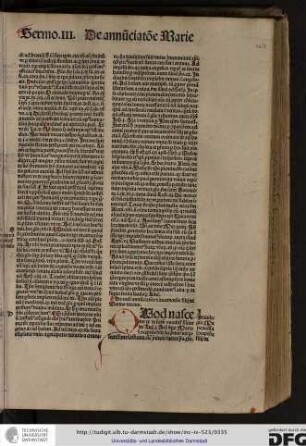 De eadem annuntiatione et incarnatione filii dei. Sermo tertius.
