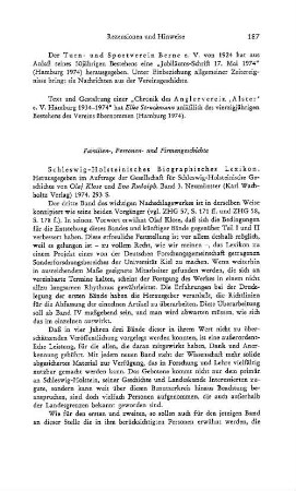 Schleswig-Holsteinisches Biographisches Lexikon, Band 3, herausgegeben im Auftrage der Gesellschaft für Schleswig-Holsteinische Geschichte von Olaf Klose und Eva Rudolph : Neumünster, Wachholtz, 1974