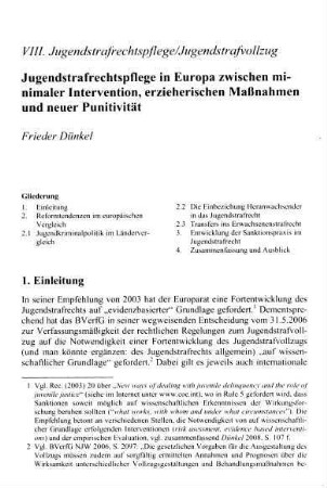 594-714, VIII. Jugendstrafrechtspflege / Jugendstrafvollzug