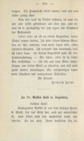 An Dr. Gustav Kolb in Augsburg