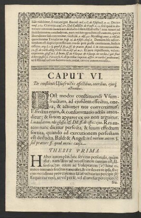 Caput VI. De constituti Ususfructus effectibus, oneribus, ejusq[ue], actionibus.