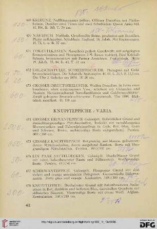 Knüpfteppiche, Varia (Nr. 474-484)