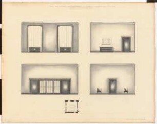 Preußischer Landtag, Berlin Umbau zum »Haus der Flieger«: Umbau Stabsamt, Raum 4 (Besprechungszimmer): Ansichten, Grundriss
