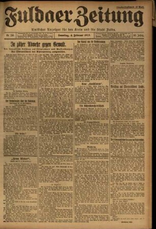 Erste Ausgabe vom Sonntag, den 04. Februar 1923.