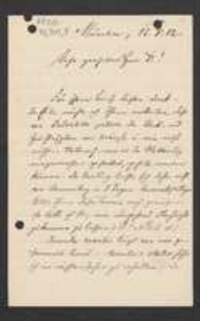 Brief von Franz Vollmann an Unbekannt
