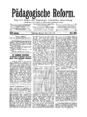 Die graphische Darstellung im Unterricht der Volksschule und die graphische Lösung algebraische Gleichungen : (Schluß)