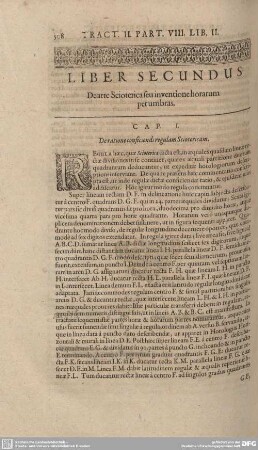 Liber Secundus. De arte Scioterica seu inventione horarum per umbras.