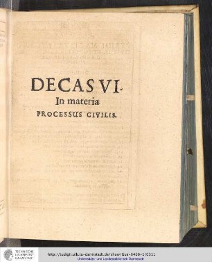 Decas VI. In materia Processus civilis