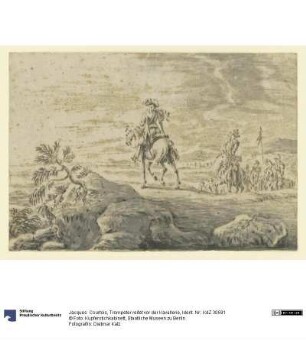 Trompeter reitet vor der Kavallerie