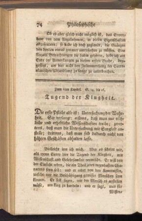 Zum 6ten Kapitel. Tugend der Klugheit