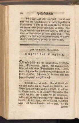 Zum 6ten Kapitel. Tugend der Klugheit