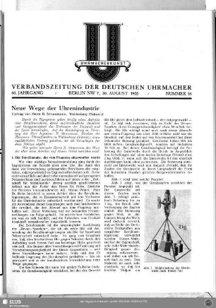 Neue Wege der Uhrenindustrie