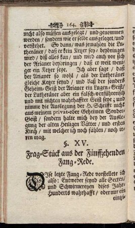 §. XV. Frag-Stück aus der Fünffzehenden Fang-Rede.
