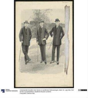 Drei Herren in sportlichen Sakkoanzügen