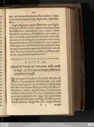 Caput IX. Ostenditur Pontificem Romanum nullo modo in Reges, & Principes eorumque subditos animaduertere posse.