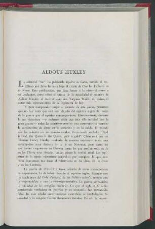 Aldous Huxley