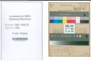 Entnazifizierung Robert Frohn , geb. 08.01.1913 (Lehrer)