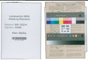 Entnazifizierung Martha Klein , geb. 25.11.1910 ()