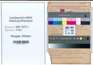 Entnazifizierung Wilhelm Roegels , geb. 11.06.1903 ()