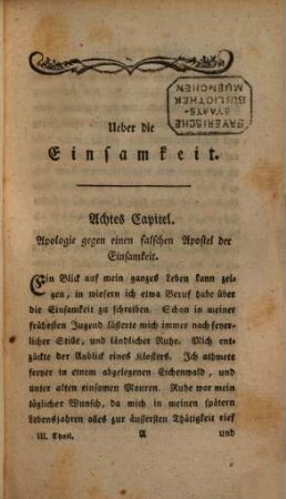 Ueber die Einsamkeit, 3