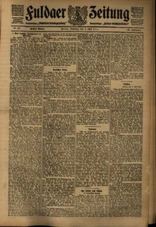 Erste Ausgabe vom Dienstag, den 04. Juli 1911.