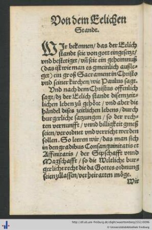 Von dem Eelichen Standt.