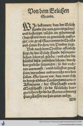 Von dem Eelichen Standt.