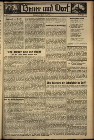 Dritte Ausgabe vom Sonntag, den 19. Januar 1936.