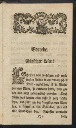 Vorrede. Günstiger Leser!