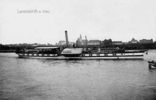 Lorenzkirch. Elbe mit Dampfer Saxonia