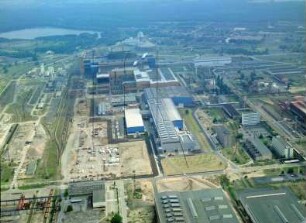 Hüttenwerk "EKO Stahl" in Eisenhüttenstadt : Blickrichtung Nordosten