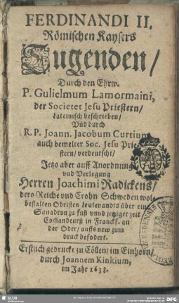 Ferdinandi II. Römischen Kaysers Tugenden