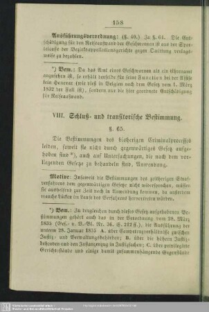 VIII. Schluß- und transitorische Bestimmung