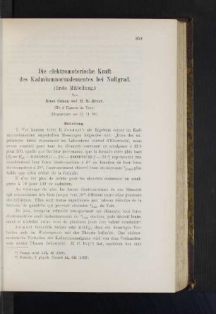 Die elektromotorische Kraft des Kadmiumnormalementes bei Nullgrad.