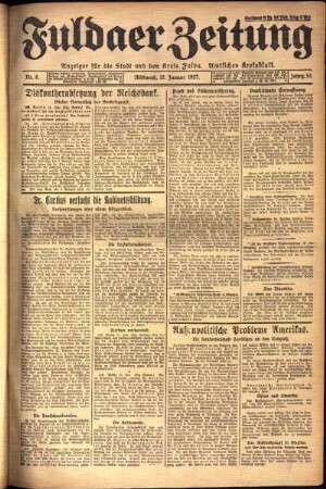 Ausgabe vom Mittwoch, den 12. Januar 1927.