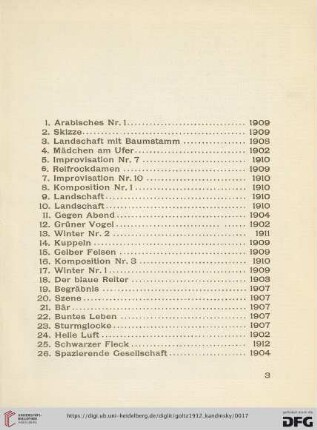 [Verzeichnis] (Nr. 1-73)