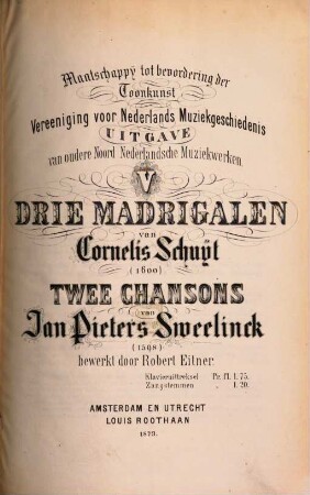 Drie madrigalen : (1600)