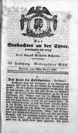 17. Stueck, 26. April 1852