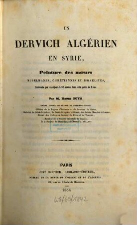 Un Dervich algérien en Syrie