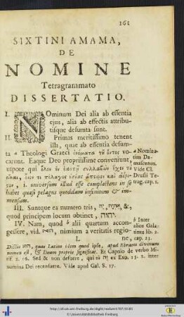 Sixtini Amama, De Nomine Tetragrammato Dissertatio.
