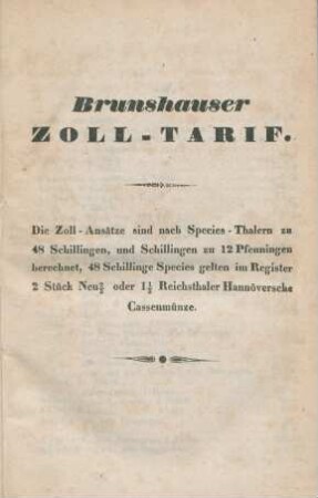 Brunshauser ZOLL-TARIF.