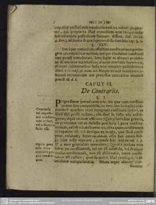 Caput VI. De Contrariis