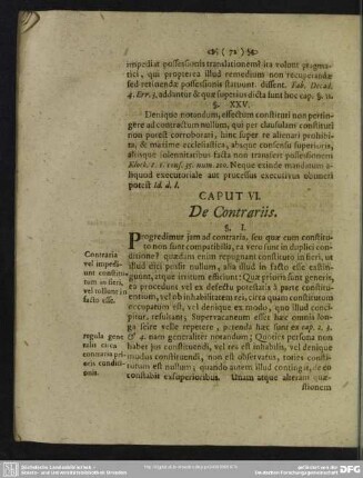 Caput VI. De Contrariis