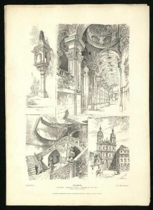 Schönthal. Lichttürmchen, Innenansicht der Kirche etc.