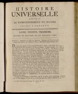 Livre Trente-Troisieme. Histoire de Hollande ou des Provinces Unies.