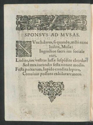 Sponsus Ad Musas.