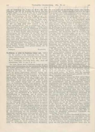 507-511 [Rezension] The Mishnah, on which the Palestinian Talmud rests