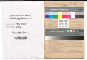 Entnazifizierung Franz Michalek , geb. 16.11.1901 (Postbeamter)