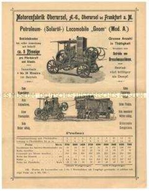 Petroleum- (Solaröl-) Locomobile "Gnom" (Mod. A:)
